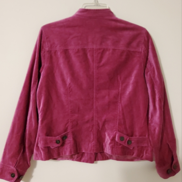 Covington Magenta Velvet Long Sleeve Jacket With 4 Pockets Size M/M (10-12) - Picture 5 of 9